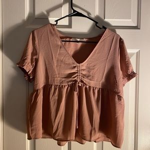 Pink rose babydoll style top size LG